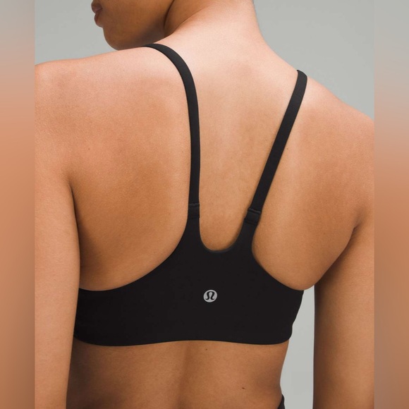 Lululemon Wunder Train Strappy Racer Bra Light Support A/B Cup Twill Blk W2DURS - Picture 2 of 8